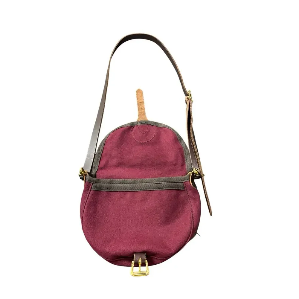 Duluth Pack Canvas Leather Strap Burgundy Shell Purse Shoulder Bag Small Clean